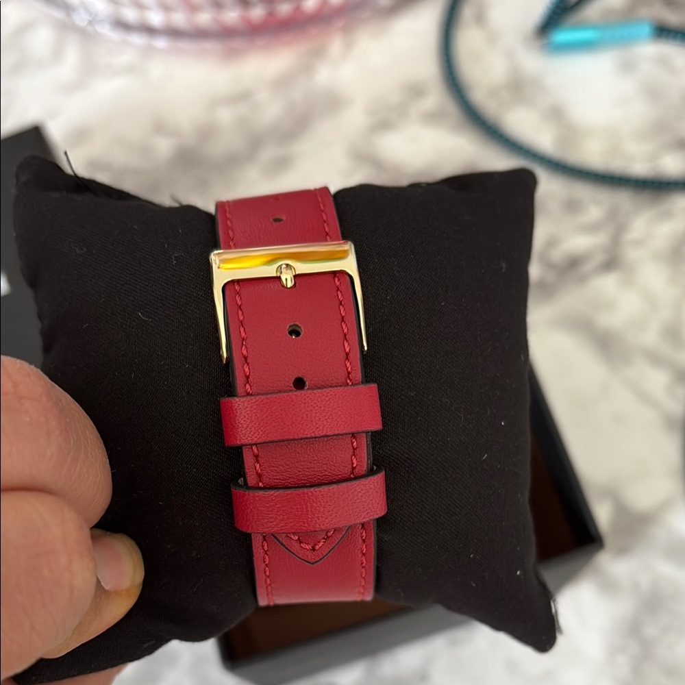 Coach Women's Red and Gold Watch - Picture 3 of 4